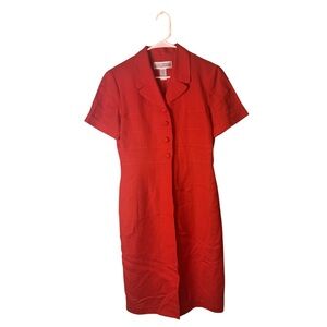 Vintage Jessica Howard Red Button-Up Dress | Size 8